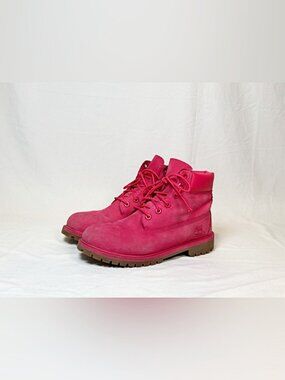 Timberland Pink Nubuck Premium 6-Inch Waterproof Boots~7~
